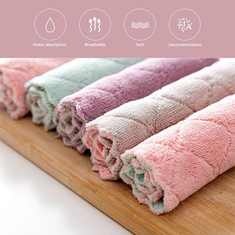 2/5/10/20 Pièces Aléatoires Torchon Éponge Microfibre Absorbante pour Nettoyage Cuisine et Salle de Bain