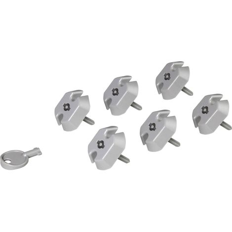 Legrand – Jeu de 6 obturateurs 2P+T – 1 clé pour PDU – Gris clair RAL7035 – Condamnation prise – Accessoire pour PDU
