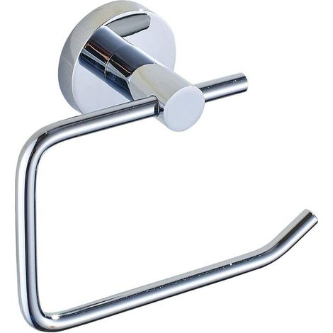 Snow  Bathroom Toilet Roll Holder Stainless Steel Wall Mounted Toilet Paper Holder Circle Base Silver (1/5)