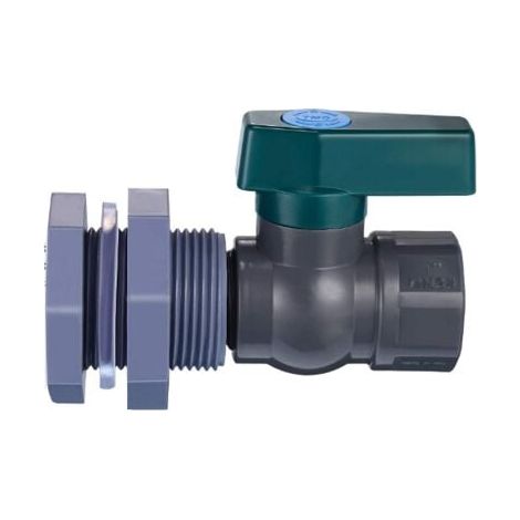 PVC-Wassertankanschluss, 1-Zoll-PVC-Regenfasshahn mit Schottverschraubung und Schlauchadaptor (1 Zoll) (1/3)