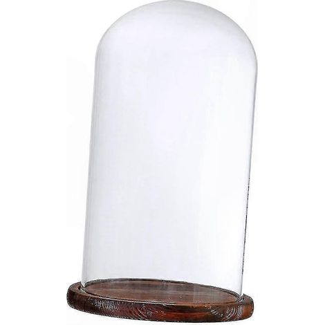 Socle en bois marron et cloche en verre transparent pour centre de table de mariage, présentoir à monter soi-même, décoration intérieure (1/5)