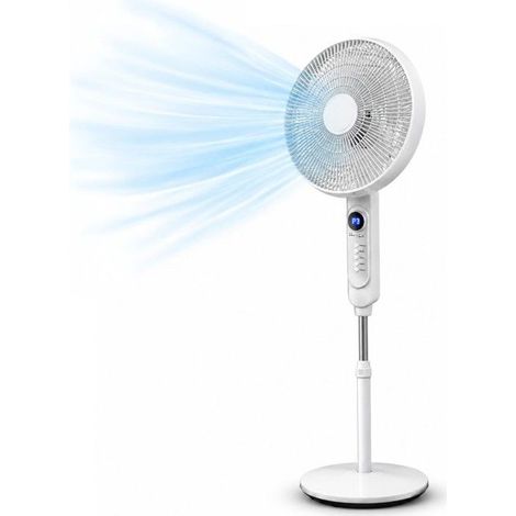 Ventilateur sur pied - SANS MARQUE - 40 cm - 45 W - Télécommande - Minuterie 1–12 h (1/5)