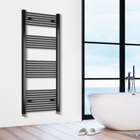 Black Straight Bathroom Towel Radiator Modern Design 1800x500mm (1/5)