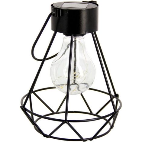 Lampe solaire d'extérieur étanche pour patio, jardin, terrasse, cour arrière, allée (1 pièce) - Noir (1/5)