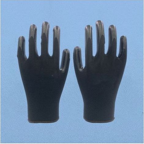 12 paires de gants de travail ISC H&S - Nylon enduit de PU, sans couture, polyvalents - Noirs (1/4)