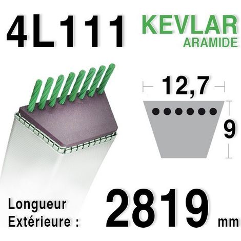 Courroie 4L1110 - 4L111 AYP 165631 MTD 7540634 HUSQVARNA 531007551 - 532165631