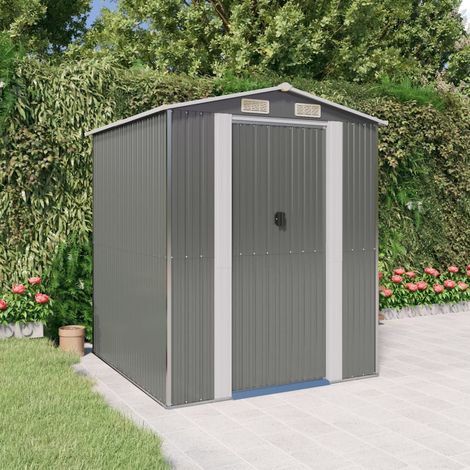 Abri de jardin, Remise Cabane pour outils, Stockage Rangement Extérieur Gris clair 192x191x223 cm Acier galvanisé XZZZ536644 (1/5)