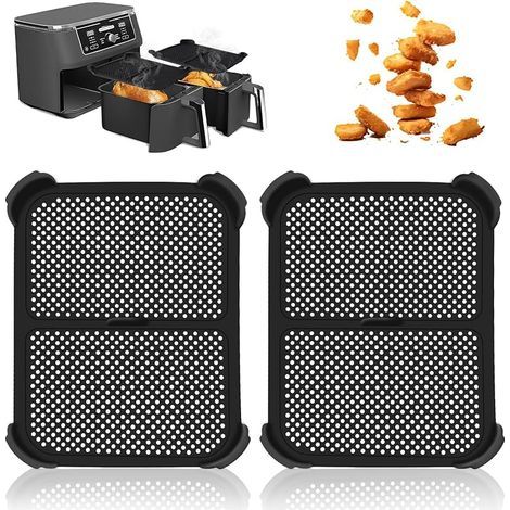 2 Pack Grille Anti Projection pour Air Fryer Ninja AF400EU & AF45EU, Silicone Protections Anti-éclaboussures Accessoires pour Ninja Foodi 7.6L,Contre Les Projections de Graisse