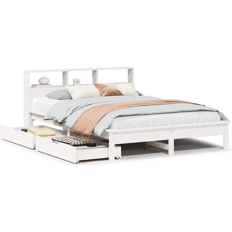 Maison Exclusive - Letto Libreria senza Materasso Bianco 160x200 cm Legno di Pino