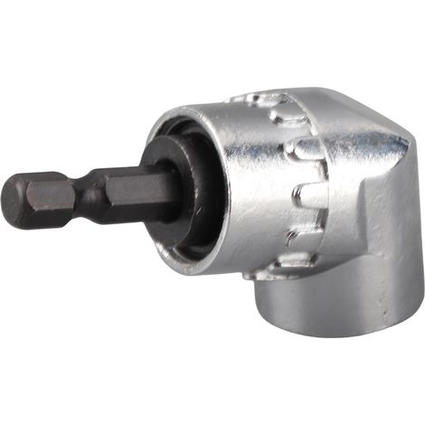Rallonge d'angle à 105° pour tournevis à changement rapide, avec douille hexagonale magnétique de 6,35 mm (1/4 pouce) et adaptateur. (1/5)