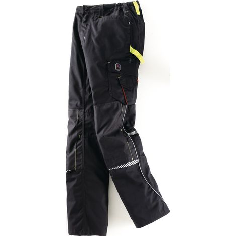Pantalon à ceinture Terrax Workwear taille 48 noir/limette 65 % PES / 35 % CO (1/2)