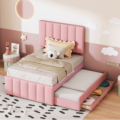 Cama Nido 90x200 Cm Cajones Rosa (1/5)