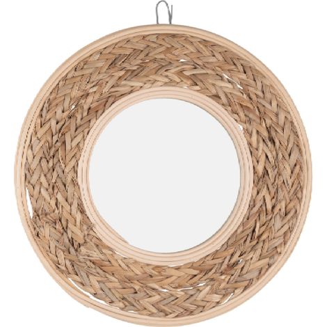 Specchio da parete con cornice in legno "Talia" Ø 37 cm -Ø 50x1.5
