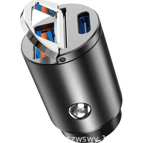 Cargador USB para coche, [PD36W y QC36W] Cargador USB ultracompacto para coche, Cargador USB C de aleación de aluminio para iPhone 14/14 Plus/14 Pro Max, iPad, Samsung S22 (1/5)