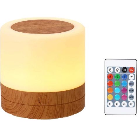Luz nocturna LED RGB con mando a distancia, 1500 mAh, USB, blanca (1/5)
