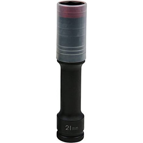 KS Tools 515.0619 SlimPOWER Bussole per avvitatori ad impulsi per cerchi in alluminio, extra lunghe, 21 mm