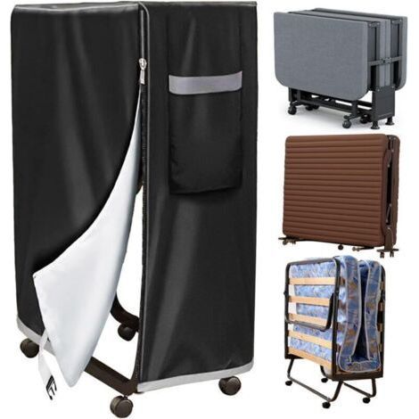 Housse de rangement pour lit pliant 99 x 38 x 114 cm – Imperméable et respirante – Protection contre poussière et humidité – Poignées et fermeture éclair