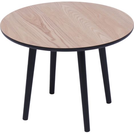 Table Appoint Bout de Canape Meuble Bois Rond Pin (1/5)