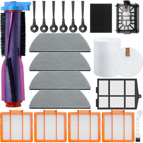 Kit de 20 accesorios de repuesto compatibles con Shark AV2800ZE AV2810YE RV2820YE RV2820ZE Robot Aspirador: Cepillo principal, Filtro de espuma, Mopa, Cepillo (1/5)