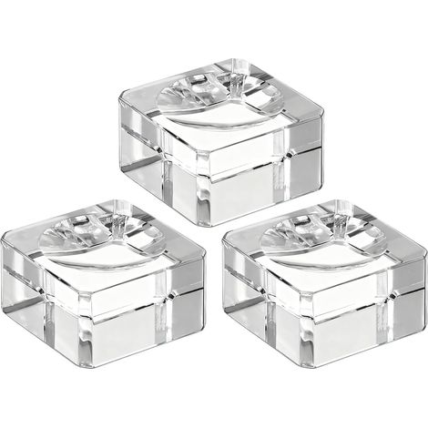 3-teiliger Kristallkugelständer aus K9-Glas, transparenter quadratischer Sockel für 5-cm-Kugeln, Kugelständer, Dekokugel, Weihnachtskugel, Fotoständer (1/5)