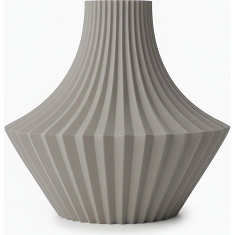 Vaso decorativo a pieghe, grigio, per fiori, dal design elegante (1/3)