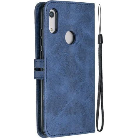 Coque Huawei Y6 2019 - Portefeuille Etui avec Support Antichoc Housse Huawei Y6 2019 (6.09") - Bleu (1/4)