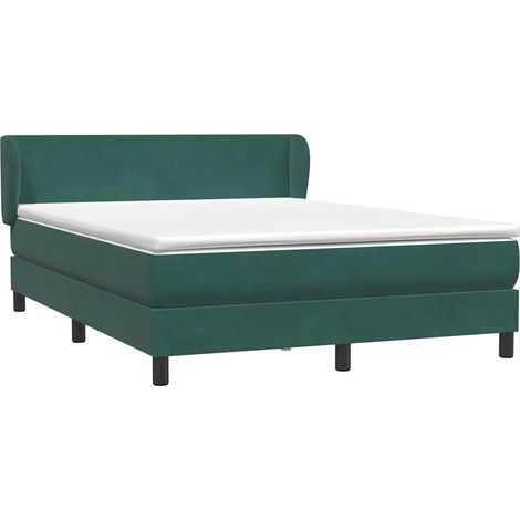 vidaXL Sommier à lattes de lit et matelas vert foncé 160x220cm velours