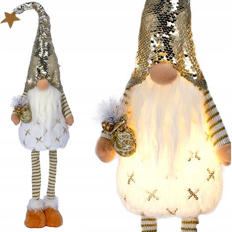 Gnomo navideño ENANO Papá Noel GRANDE blanco (1/5)