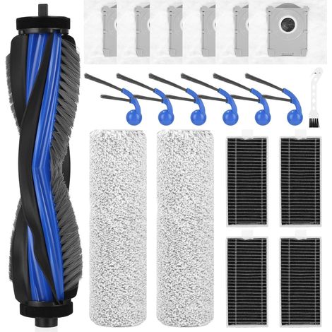 Zubehörset für ECOVACS DEEBOT T80 Omni Saugroboter, 1 Hauptbürste, 2 Rolle Wischtücher, 4 HEPA-Filter, 6 Seitenbürsten, 6 Staubbeutel,1 Reinigungsbürste (1/5)