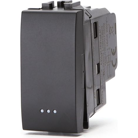Aigostar Pulsante Invertitore Nero Tipo Italiano 16AX Compatibile BTicino Living
