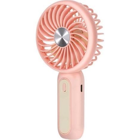 Ventilateur portable silencieux à 3 vitesses avec autonomie de 3 heures – couleur rose (1/5)