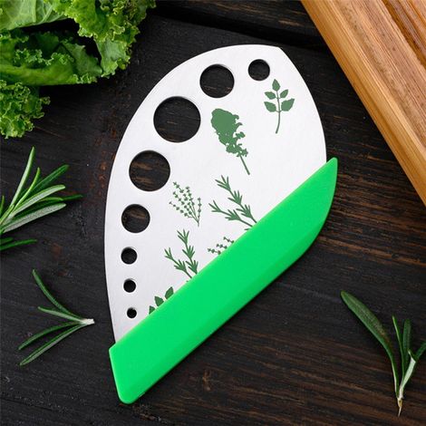 9 trous égreneuse à herbes en acier inoxydable, outil d'effeuillage avec capuchon protecteur (1/5)