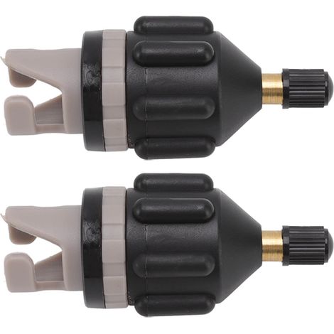 Lot de 2 adaptateurs de gonflage pour pompe à air, embout pour paddle, kayak, bateau d'assaut, pompe de voiture (noir). (1/5)