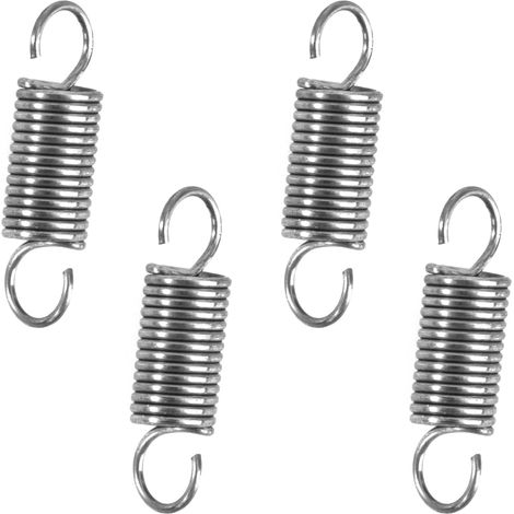 20 - Ressort De Traction - Acier Inoxydable - Double Crochet 90 Degrés - Pour Assemblage Et Maintenance - Couleur Acier - 0,35x3x10 Cm (1/5)