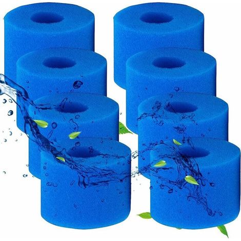 éponge Filtre s1 pour Spa,Cartouche Filtre Piscine pour intex,Type S1 pour Intex 29001 E Pure Spa,Réutilisables et Lavables, Filtre en Mousse pour Spa, Piscine (8 pcs) (1/5)