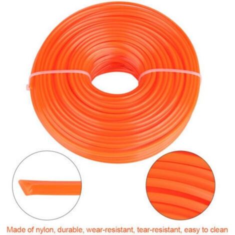 Ficelle De Débroussaillement - Nylon Carré 3 mm - Pour Débroussailleuse - 50 m (1/3)