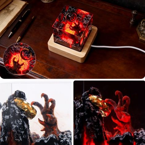 Lampe à lave - Veilleuse décorative 3D Seigneur des Anneaux - Mini lampe de chevet USB en résine époxy pour chambre d'enfant, chambre d'adulte, bureau (1/5)