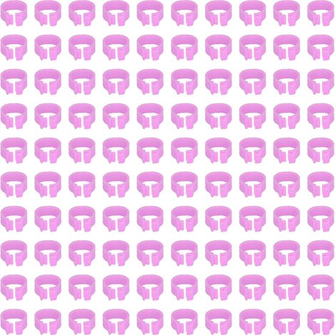 Lot de 100 bagues d'identification pour pigeons (8 mm), sans inscription, rose.