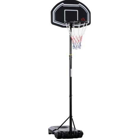 Canasta de baloncesto exterior con altura regulable 160-210 cm y ruedas, negra DESVIAE (1/5)