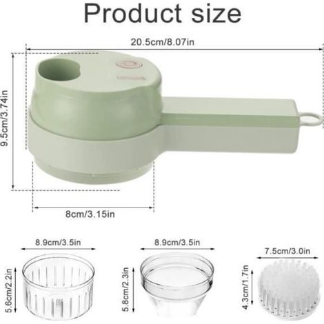 Hachoir Électrique Hachoir Électrique Sans Fil USB Rechargeable Mini Hachoir à Légumes Électrique Sans Fil Portable Hachoir (1/4)