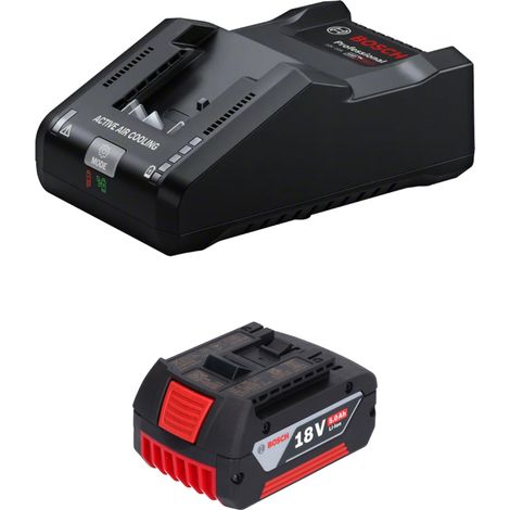 Bosch Starter Set 1x GBA 18 V / 5 Ah / 5000 mAh Batteria agli ioni di litio ( 1600A002U5 ) + GAL 18V-160 Caricabatterie professionale ( 1600A02T5G )