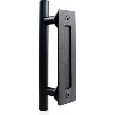Maniglia per porta scorrevole in acciaio inox – Maniglia rotonda per porta da fienile – Design nero, elegante e robusto