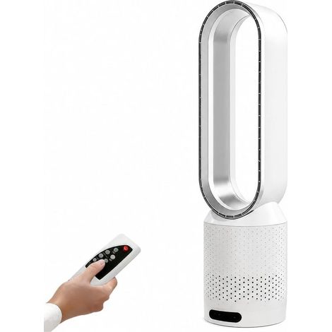 Ventilateur Colonne Sans Pale,Ventilateur Silencieux de 58 cm,argent,Oscillation 90°,8 Vitesses,Écran Tactile LED,Minuterie Et Télécommande Incluses,Pour Salon (1/5)
