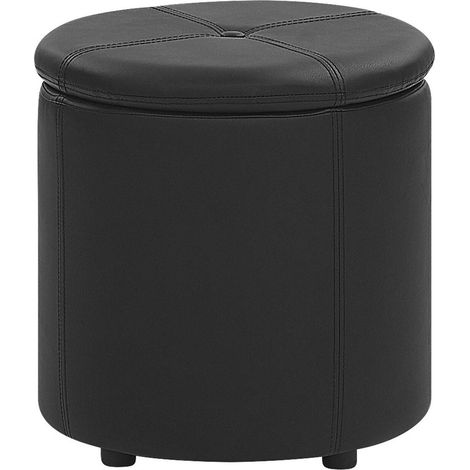 Pouf mit Stauraum MARYLAND Kunstleder Schwarz (1/5)