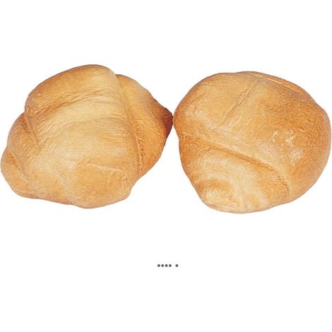 Boule de pain artificielle en lot de 2 Plastique soufflé L 120x110 mm (1/3)