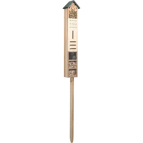 Insect Hotel Natural Wood Firwood, Pine Cones, Bamboo 150 cm Tall vidaXL