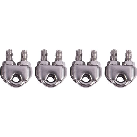 4 pinces selle clip câble inox pour cordes 0.3cm 3mm fil (1/5)