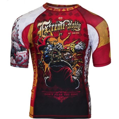 Kurzarm-Rashguard für Herren, Größe 2M, rot