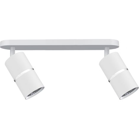 Plafonnier applique 2 spots GU10 blanc orientable Polux (1/3)