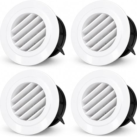 4 Pièces Grille Ventilation, Grille Aeration 100mm, Grille de Ventilation, Grille Aeration Ronde, Grille de Ventilation Ronde, Grille D'aération Extérieure Protection Contre les Lnsectes Blanc (1/5)